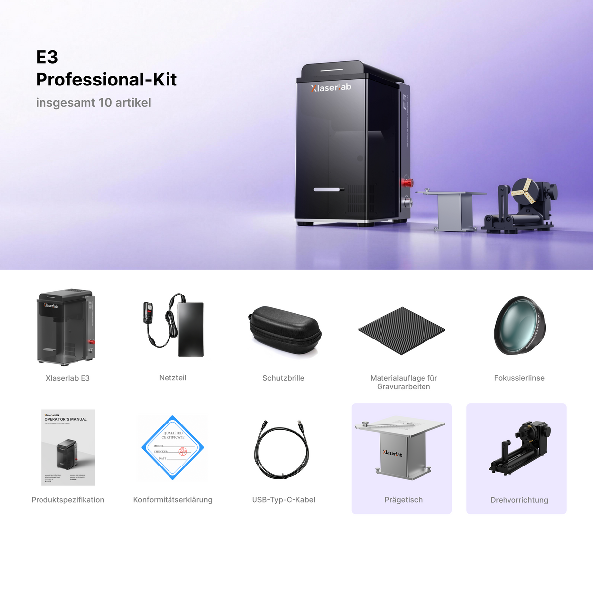 XLaserlab E3 10W UV-Lasergravierer